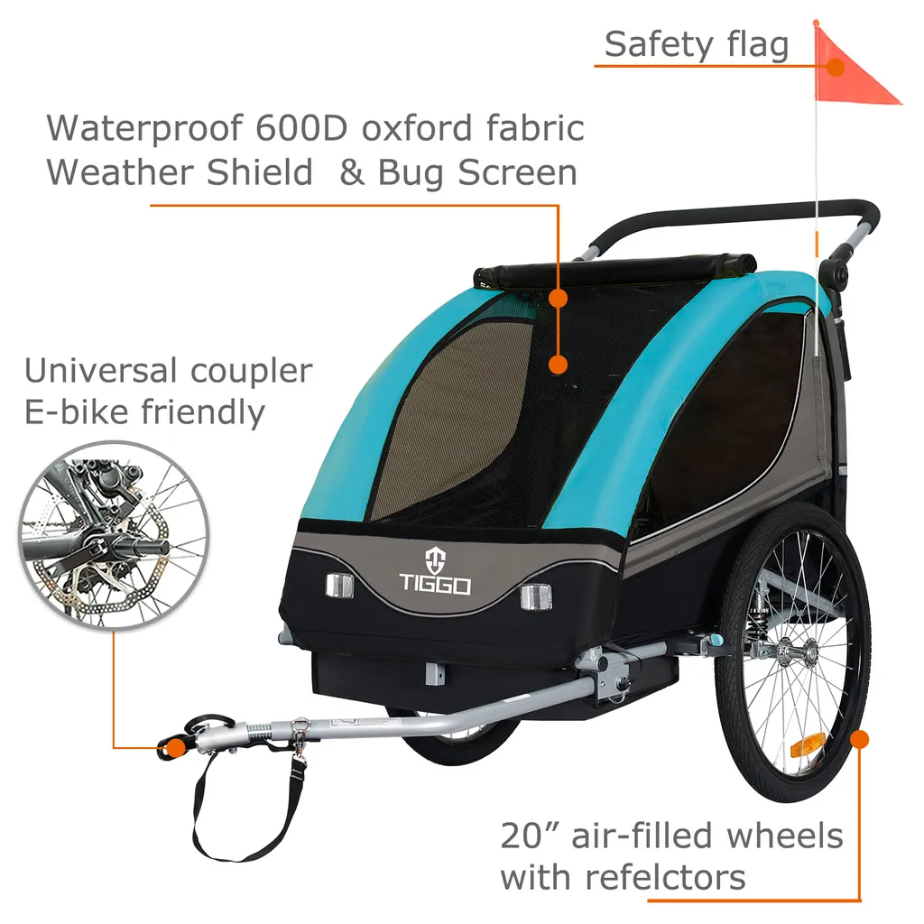 Tiggo S2 Kinderanhänger mit Federung Jogger 2 in 1 – Bild 8